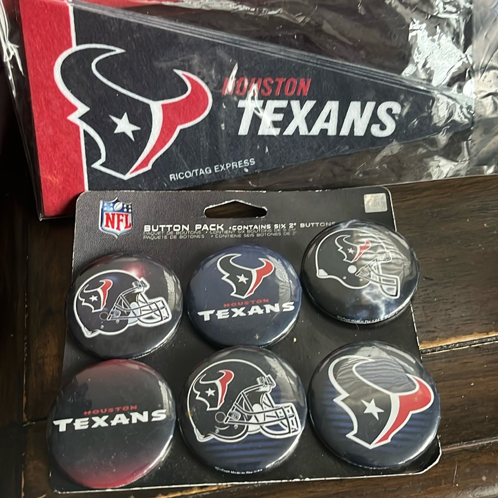 Texans Pennants and Button Pack